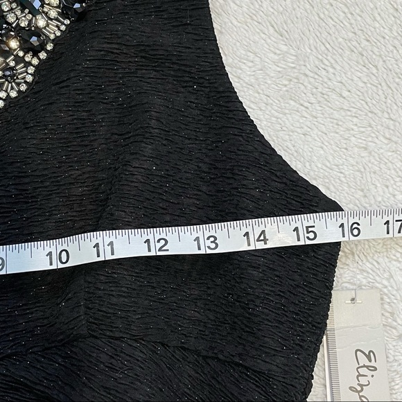 Eliza J Missy Sparkly Black Sleeveless Dress With Rhinestones Size 6 Christmas - Picture 6 of 12